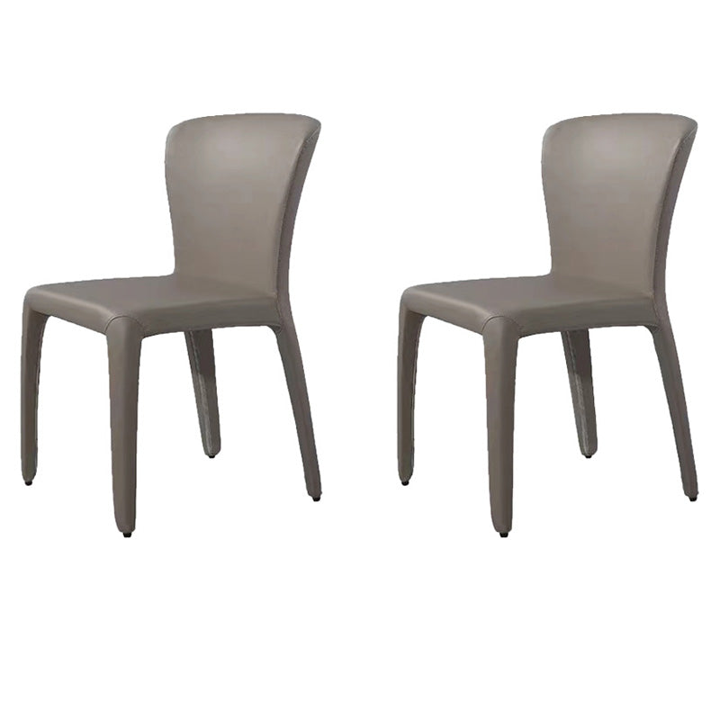 Silla auxiliar de comedor de metal de estilo contemporáneo, sillas laterales sin brazos para cocina