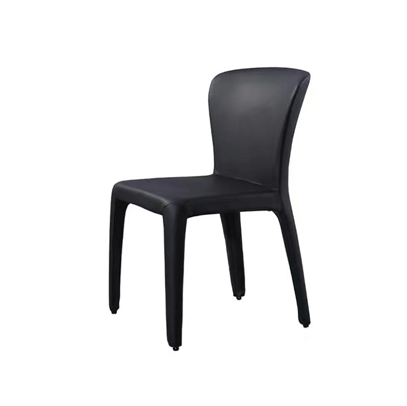 Silla auxiliar de comedor de metal de estilo contemporáneo, sillas laterales sin brazos para cocina