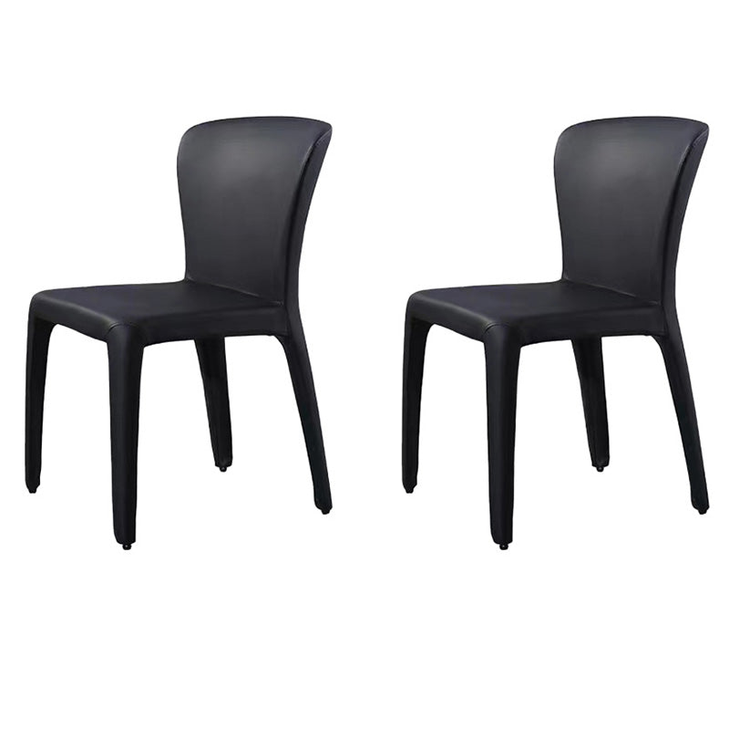 Silla auxiliar de comedor de metal de estilo contemporáneo, sillas laterales sin brazos para cocina