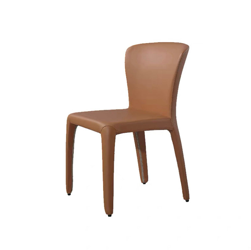 Silla auxiliar de comedor de metal de estilo contemporáneo, sillas laterales sin brazos para cocina