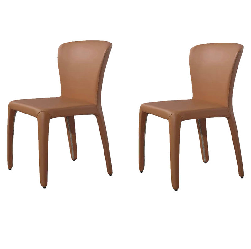 Silla auxiliar de comedor de metal de estilo contemporáneo, sillas laterales sin brazos para cocina