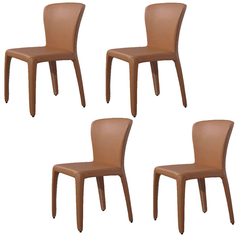 Silla auxiliar de comedor de metal de estilo contemporáneo, sillas laterales sin brazos para cocina