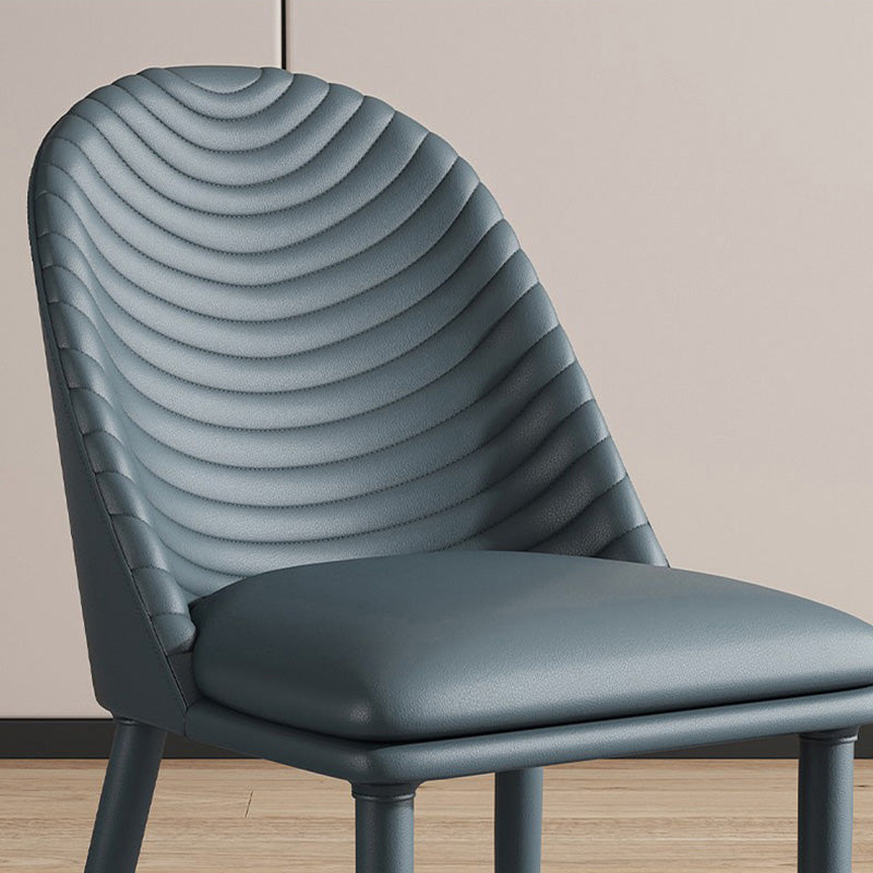 Silla de comedor de metal de estilo moderno, silla auxiliar sin brazos para cocina (juego de 2)