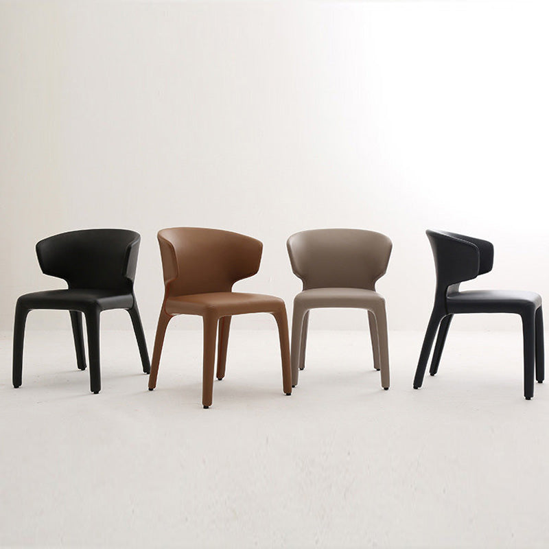 Silla de comedor de metal de estilo contemporáneo, silla individual lateral sin brazos para cocina