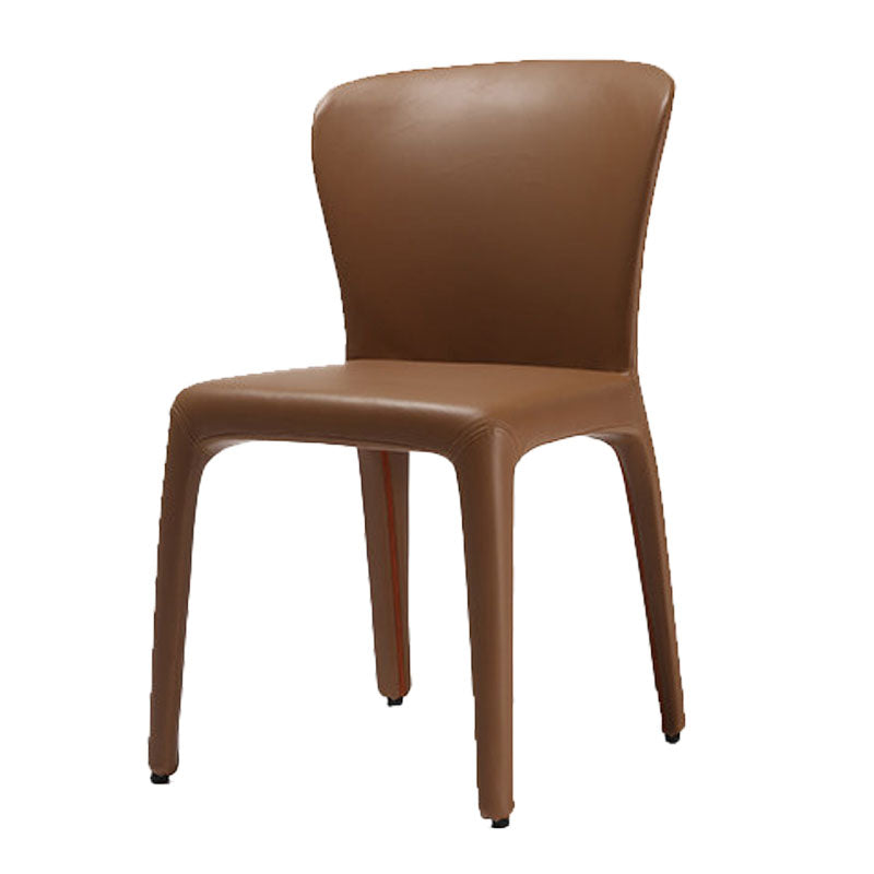 Silla de comedor de metal de estilo contemporáneo, silla individual lateral sin brazos para cocina