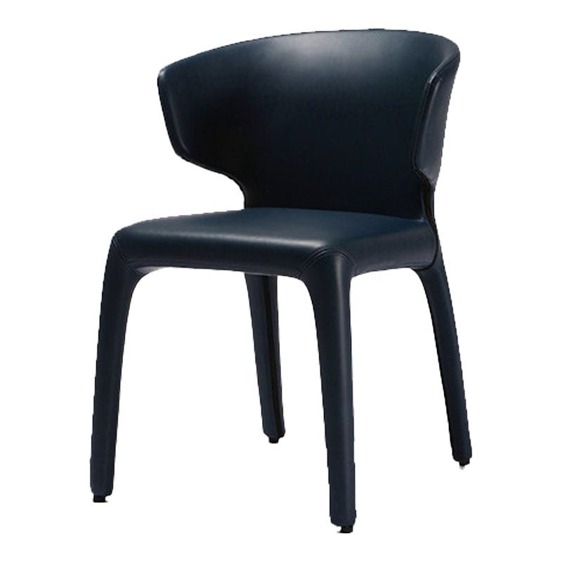 Silla de comedor de metal de estilo contemporáneo, silla individual lateral sin brazos para cocina