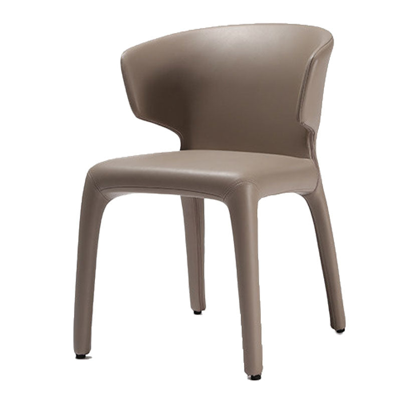 Silla de comedor de metal de estilo contemporáneo, silla individual lateral sin brazos para cocina