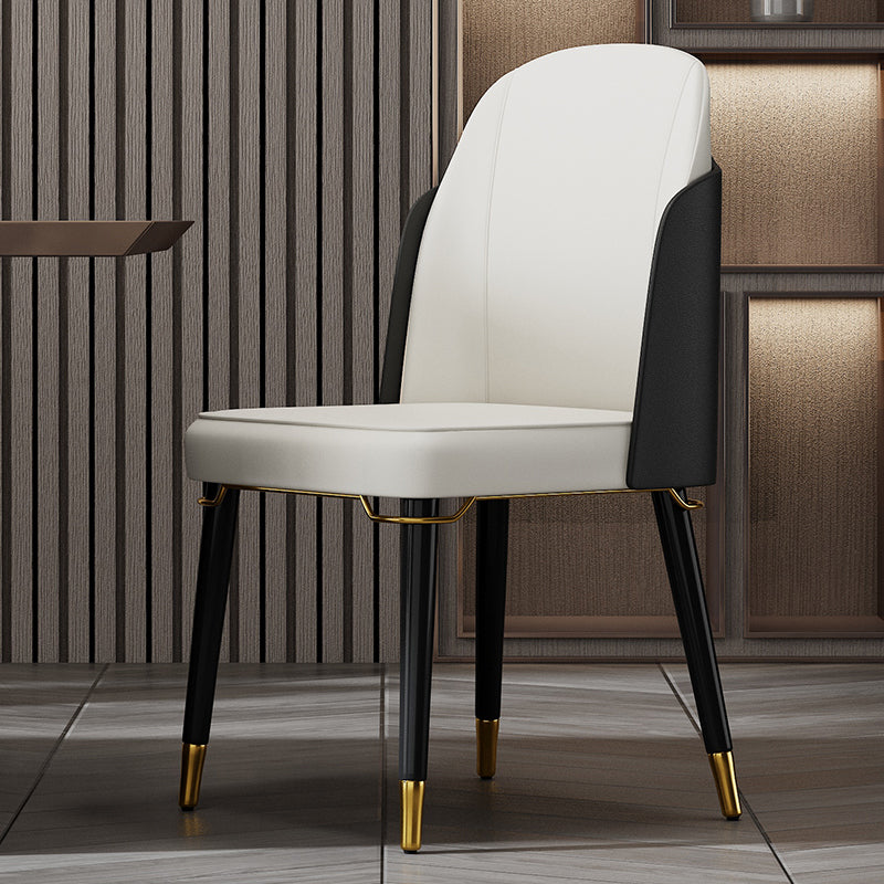 Silla de comedor de madera de estilo nórdico, sillas de comedor sin brazos de cuero PU para uso doméstico