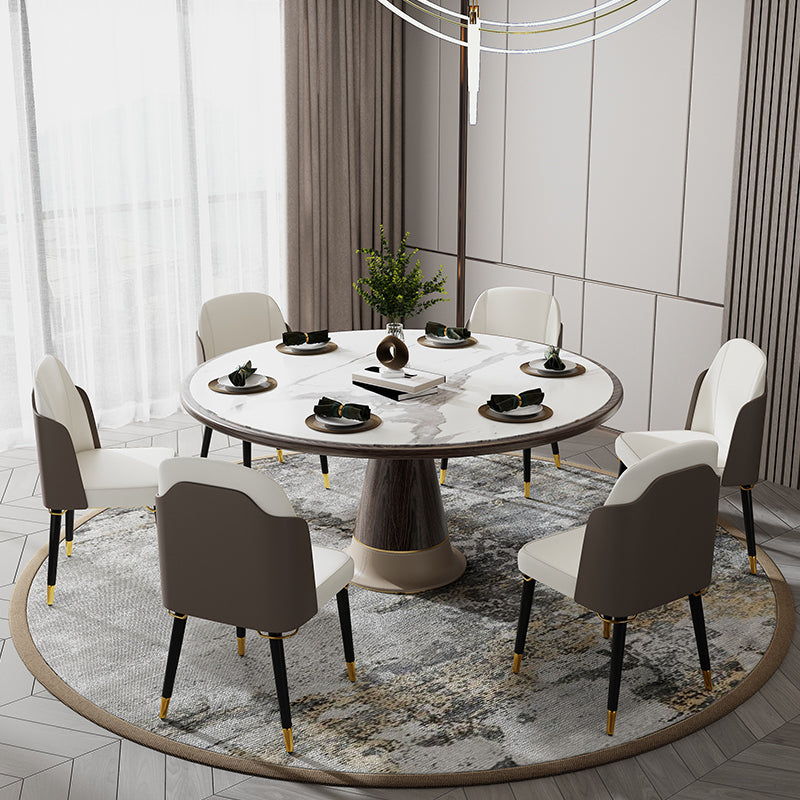 Silla de comedor de madera de estilo nórdico, sillas de comedor sin brazos de cuero PU para uso doméstico