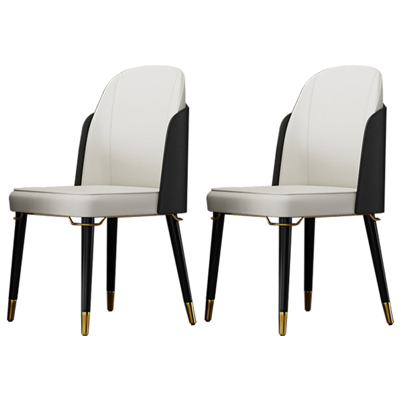 Silla de comedor de madera de estilo nórdico, sillas de comedor sin brazos de cuero PU para uso doméstico