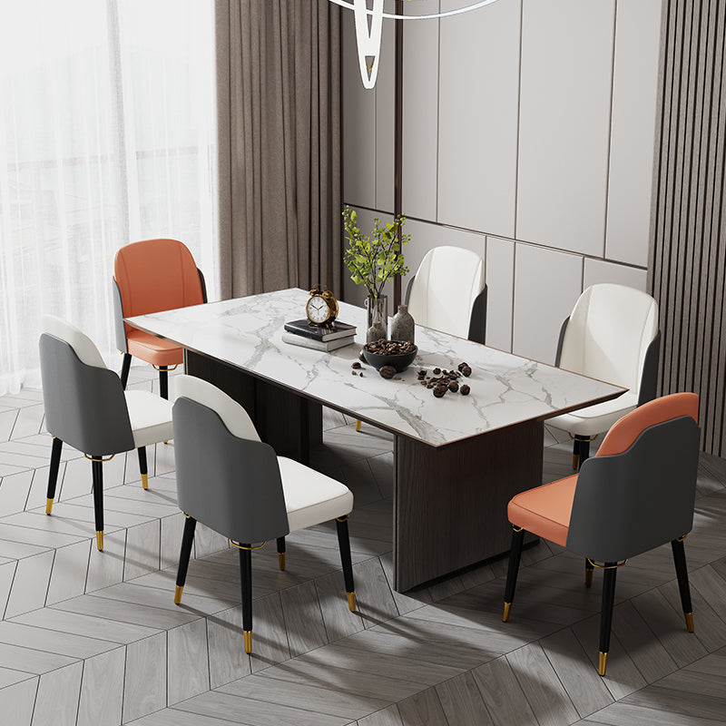 Silla de comedor de madera de estilo nórdico, sillas de comedor sin brazos de cuero PU para uso doméstico
