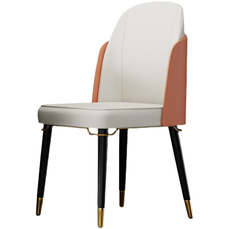 Silla de comedor de madera de estilo nórdico, sillas de comedor sin brazos de cuero PU para uso doméstico