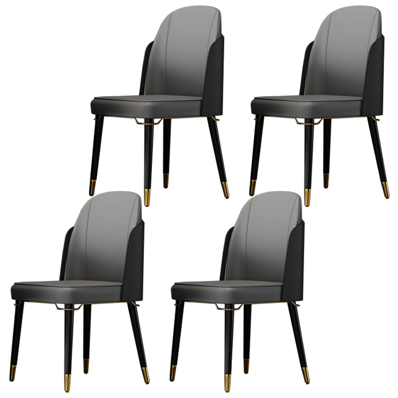 Silla de comedor de madera de estilo nórdico, sillas de comedor sin brazos de cuero PU para uso doméstico