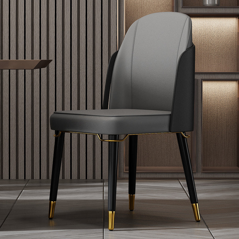 Silla de comedor de madera de estilo nórdico, sillas de comedor sin brazos de cuero PU para uso doméstico