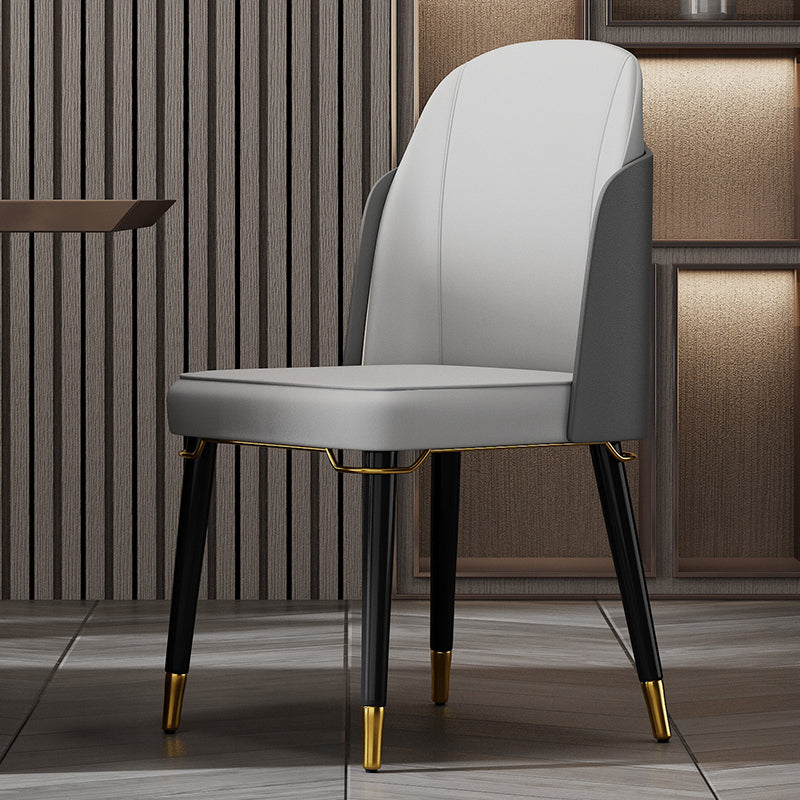 Silla de comedor de madera de estilo nórdico, sillas de comedor sin brazos de cuero PU para uso doméstico