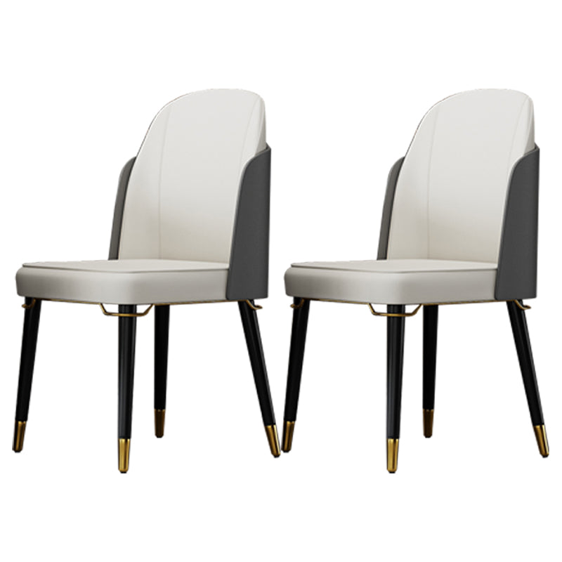 Silla de comedor de madera de estilo nórdico, sillas de comedor sin brazos de cuero PU para uso doméstico