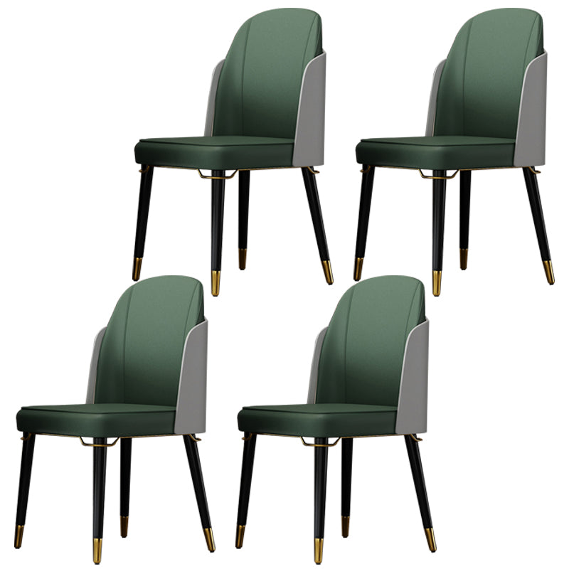 Silla de comedor de madera de estilo nórdico, sillas de comedor sin brazos de cuero PU para uso doméstico