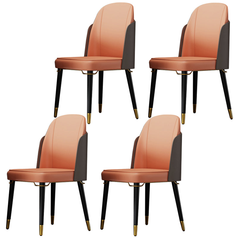 Silla de comedor de madera de estilo nórdico, sillas de comedor sin brazos de cuero PU para uso doméstico
