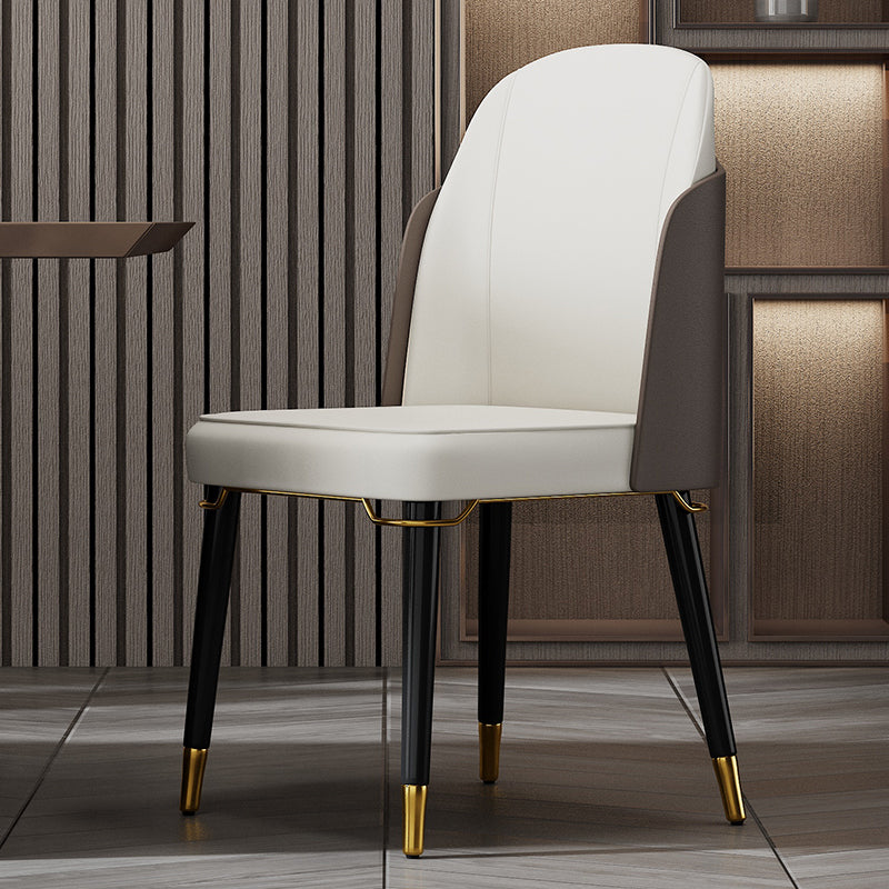 Silla de comedor de madera de estilo nórdico, sillas de comedor sin brazos de cuero PU para uso doméstico