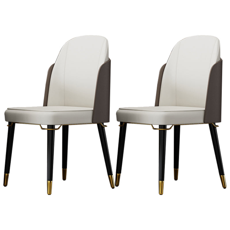 Silla de comedor de madera de estilo nórdico, sillas de comedor sin brazos de cuero PU para uso doméstico