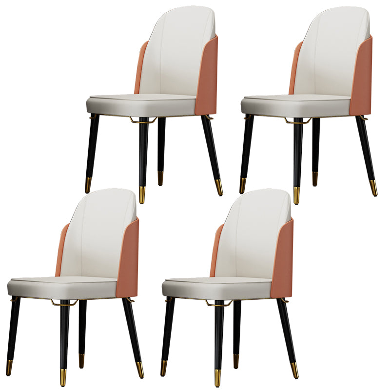 Silla de comedor de madera de estilo nórdico, sillas de comedor sin brazos de cuero PU para uso doméstico