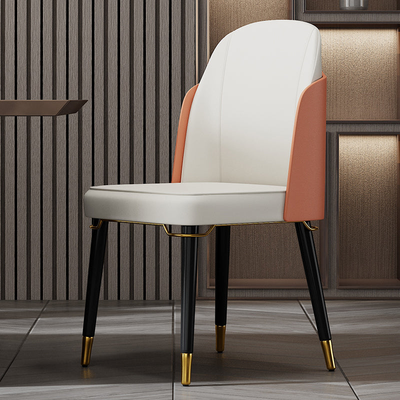 Silla de comedor de madera de estilo nórdico, sillas de comedor sin brazos de cuero PU para uso doméstico