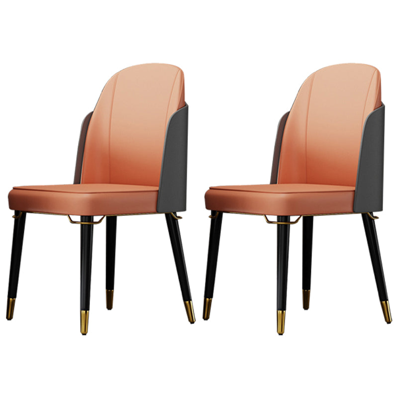Silla de comedor de madera de estilo nórdico, sillas de comedor sin brazos de cuero PU para uso doméstico