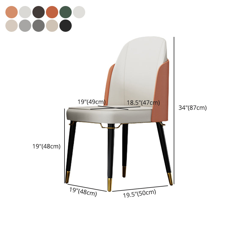 Silla de comedor de madera de estilo nórdico, sillas de comedor sin brazos de cuero PU para uso doméstico