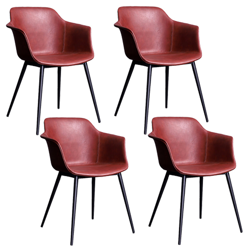 Industrial Metal Dining Room Armchair Upholstered Side Leather Chairs for Home Use