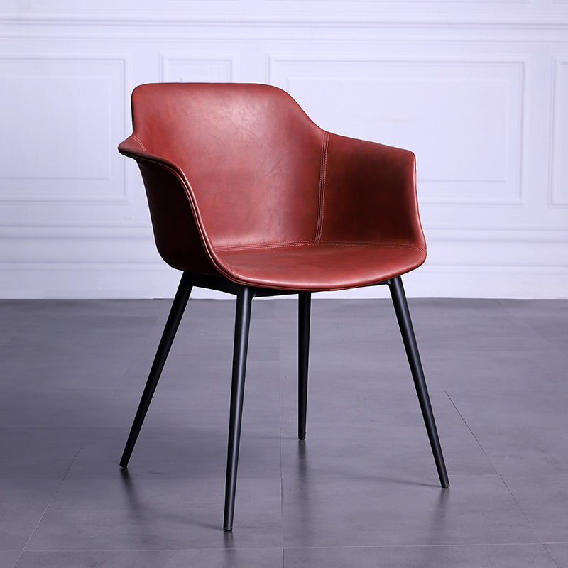 Industrial Metal Dining Room Armchair Upholstered Side Leather Chairs for Home Use