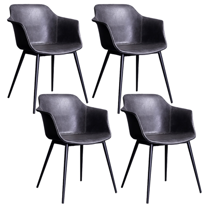 Industrial Metal Dining Room Armchair Upholstered Side Leather Chairs for Home Use