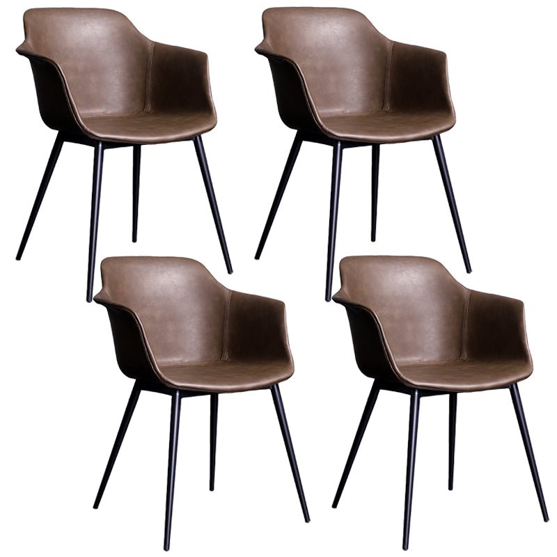Industrial Metal Dining Room Armchair Upholstered Side Leather Chairs for Home Use
