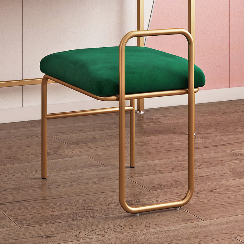 Silla de comedor de metal de estilo nórdico, silla de comedor individual sin brazos de terciopelo para uso doméstico