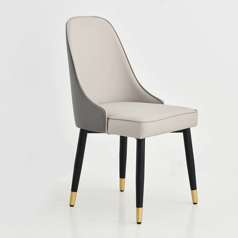 Metal de estilo nórdico que cena la tela tapizada silla sin brazos que cena la silla lateral