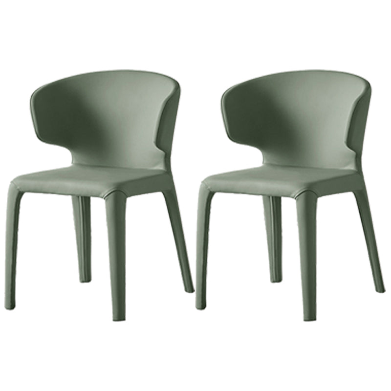 Sillas modernas de comedor para interiores y exteriores, sillas sin brazos de piel sintética