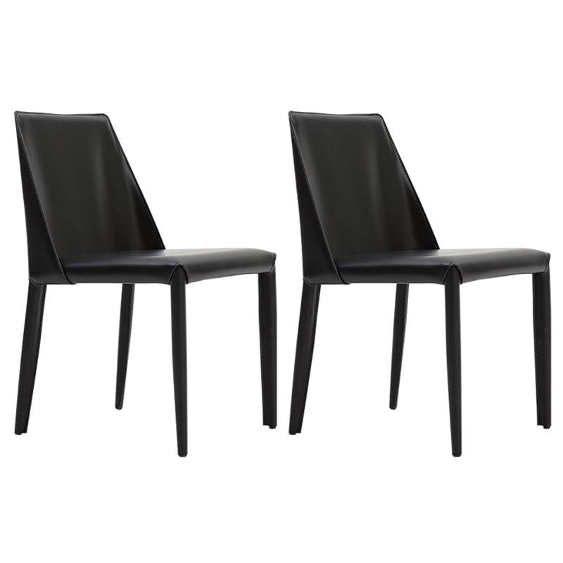 Silla auxiliar para el hogar de estilo moderno, silla de comedor tapizada con respaldo sólido (juego de 2)