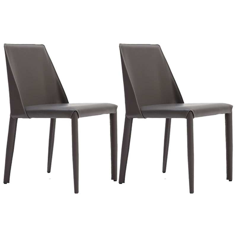 Silla auxiliar para el hogar de estilo moderno, silla de comedor tapizada con respaldo sólido (juego de 2)