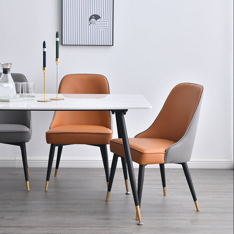 Silla sin brazos de comedor de estilo nórdico, silla lateral de comedor de tela tapizada para uso doméstico