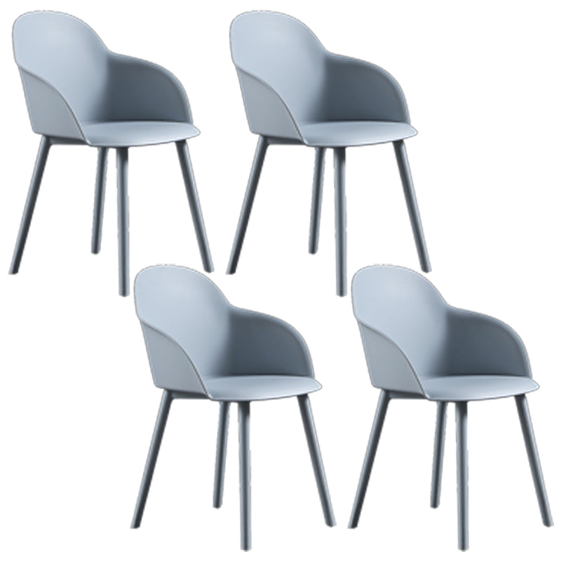Silla de comedor estilo moderno Silla auxiliar con brazo de cocina y patas de plástico