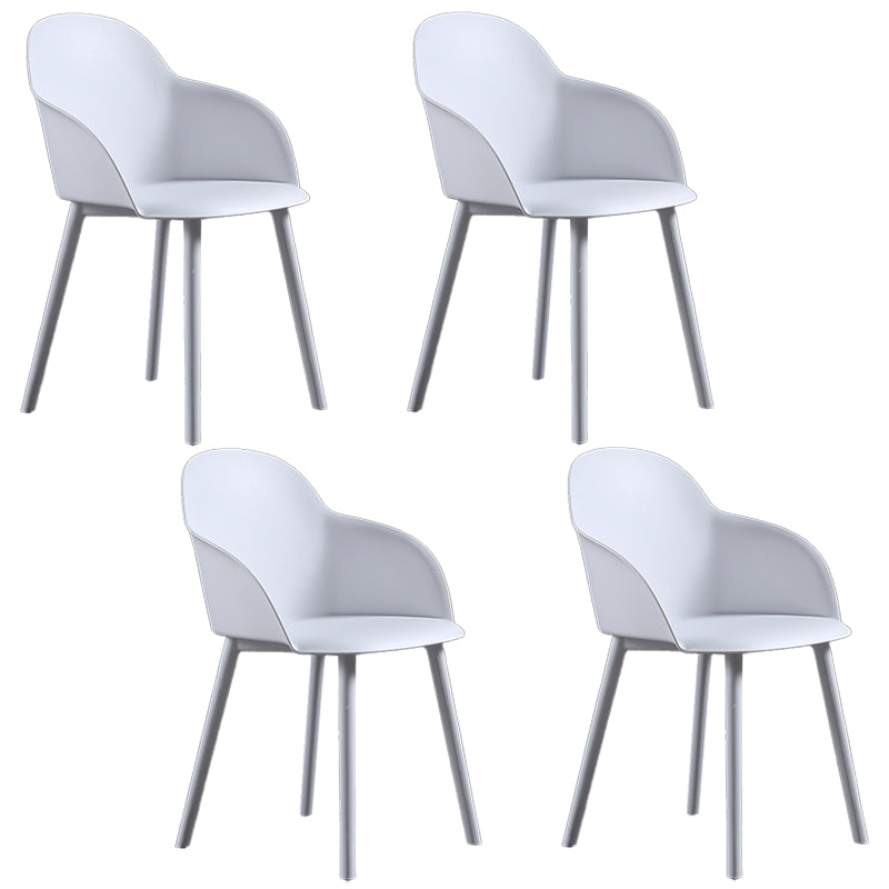 Silla de comedor estilo moderno Silla auxiliar con brazo de cocina y patas de plástico