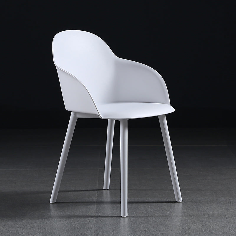 Silla de comedor estilo moderno Silla auxiliar con brazo de cocina y patas de plástico