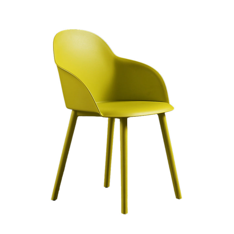 Silla de comedor estilo moderno Silla auxiliar con brazo de cocina y patas de plástico