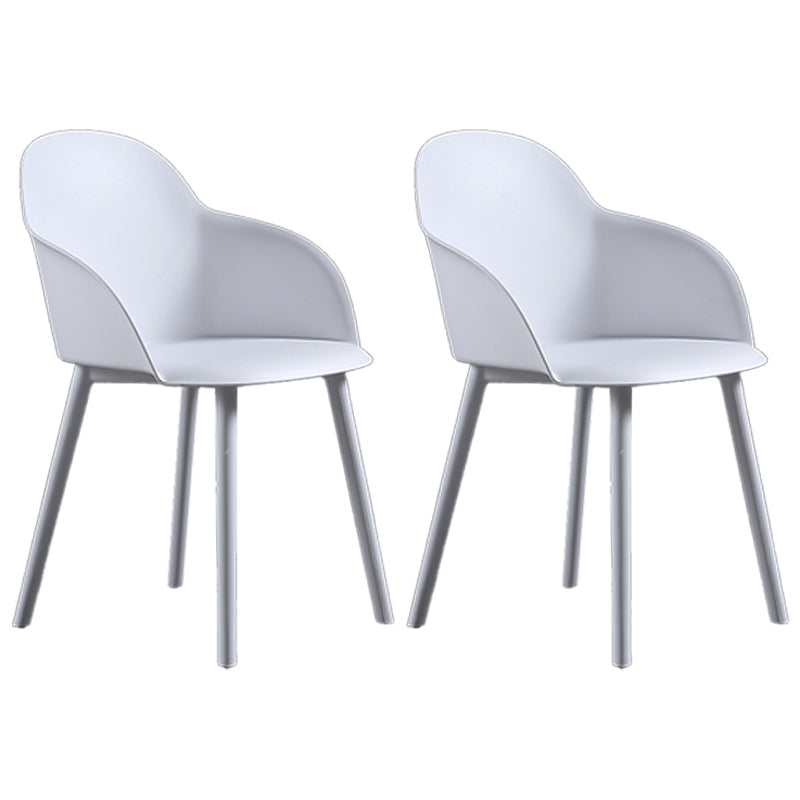 Silla de comedor estilo moderno Silla auxiliar con brazo de cocina y patas de plástico