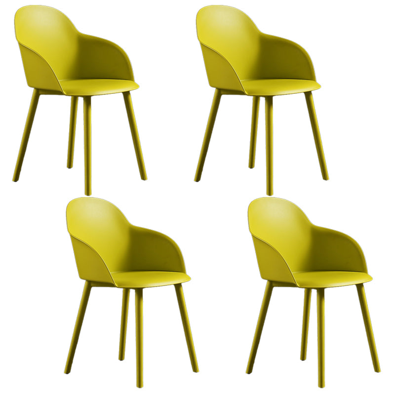 Silla de comedor estilo moderno Silla auxiliar con brazo de cocina y patas de plástico