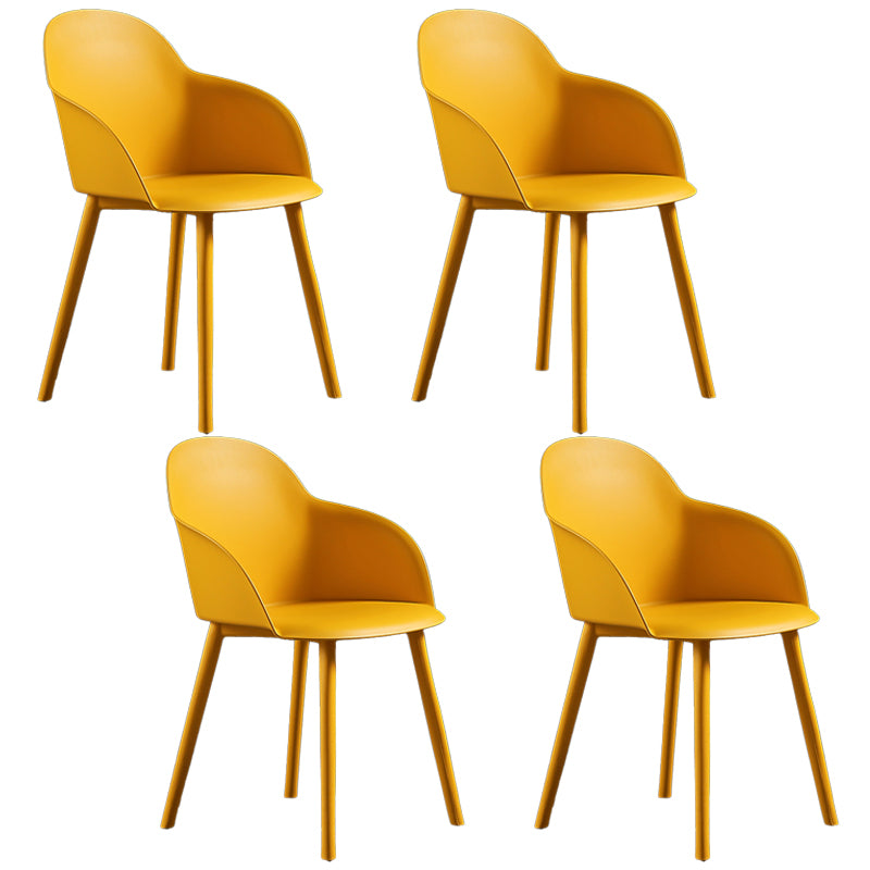 Silla de comedor estilo moderno Silla auxiliar con brazo de cocina y patas de plástico