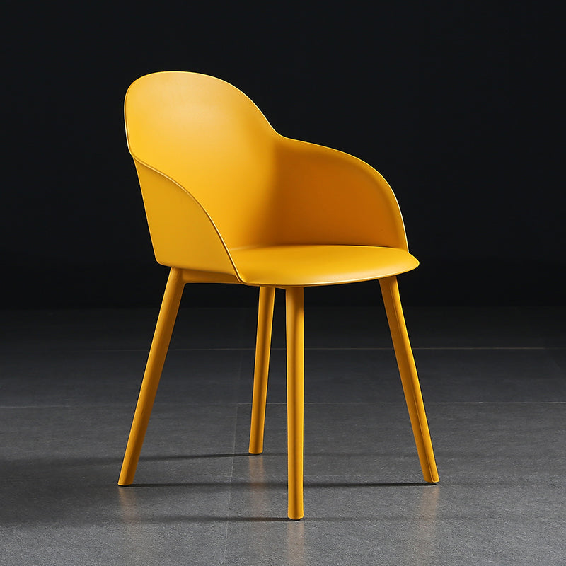 Silla de comedor estilo moderno Silla auxiliar con brazo de cocina y patas de plástico