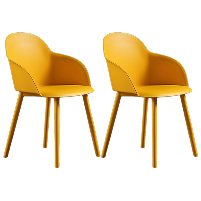 Silla de comedor estilo moderno Silla auxiliar con brazo de cocina y patas de plástico
