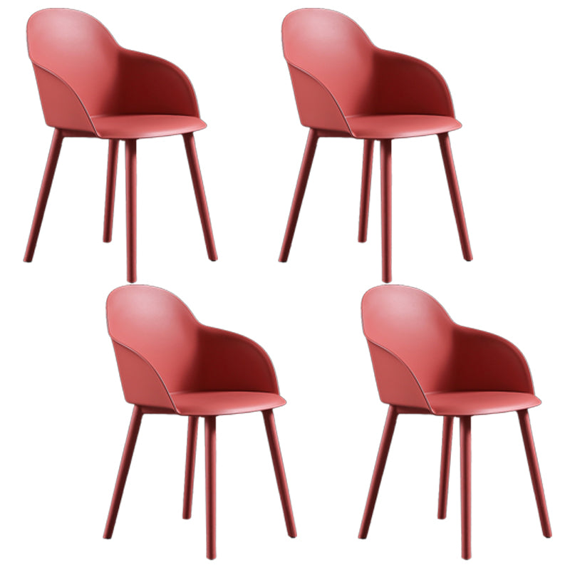 Silla de comedor estilo moderno Silla auxiliar con brazo de cocina y patas de plástico