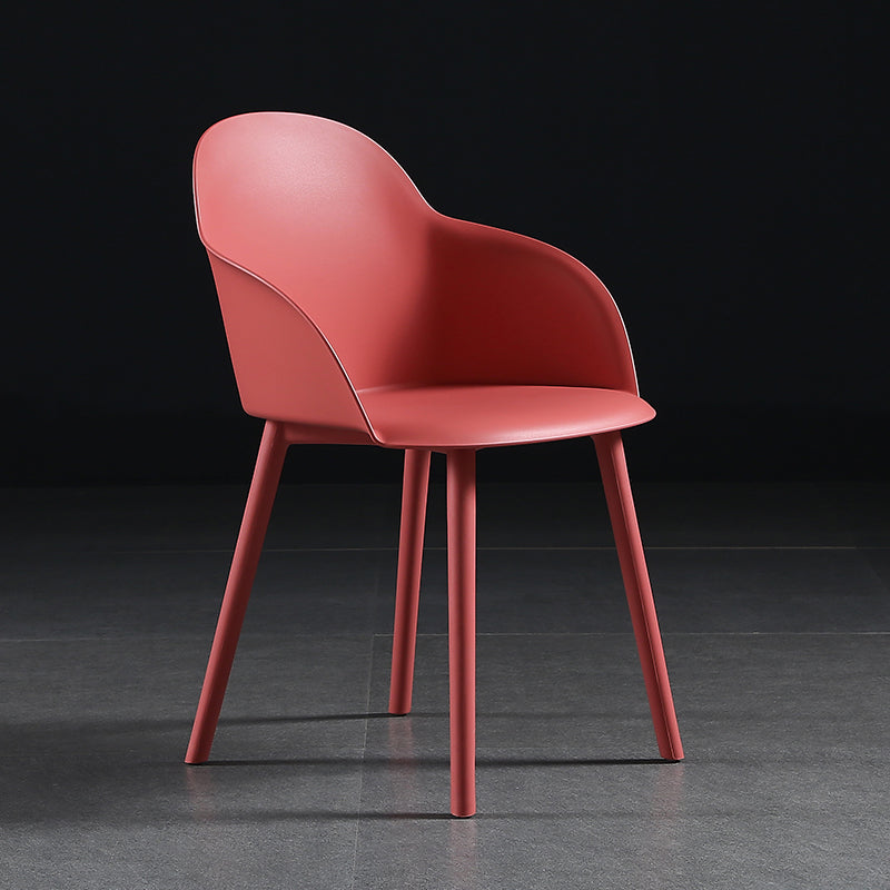 Silla de comedor estilo moderno Silla auxiliar con brazo de cocina y patas de plástico