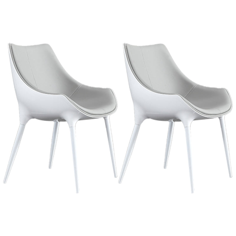 Indoor moderne stijl zijstoel Solid Back Metal gestoffeerde eetkamerstoel (set van 2)